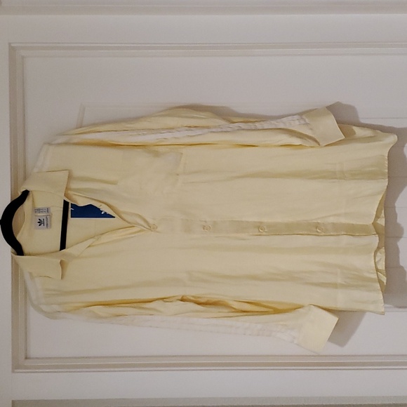 NWT Adidas Satin Yellow Oversized Button Down Shirt Womens Size M - Picture 7 of 11